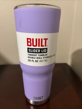 NWT BUILT Lavender Torrent 30 oz Stainless Steel Tumbler with Slider Lid